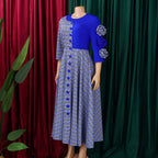 Elegant Dresses for Women 2025 Fall Fashion African 3/4 Sleeve Party Birthday New Robe Chic 3D Flower Plaid Evening A-Line Dress Elegant Style