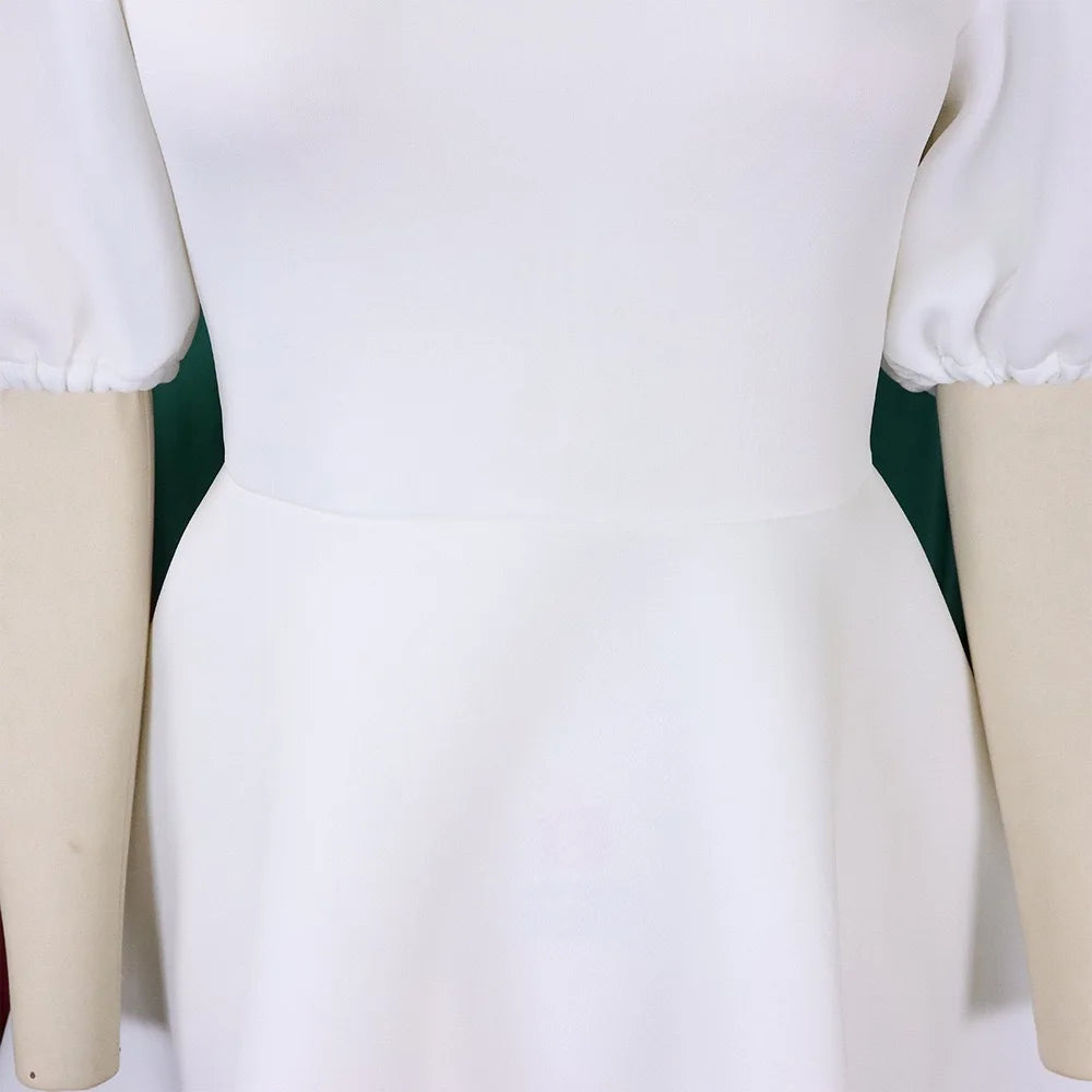 Elegant Dresses for Woman 2024 O Neck Short Sleeve High Waisted Pleated Mid Calf Luxury Female Birthday Party Dinner Vestidos Elegant Style