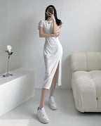 White Dresses for Women 2025 Woman Dress Clothes Midi X New in Chic and Elegant Pretty Cheap Casual Y2k Outfits Harajuku Cotton Elegant Style