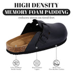 SUFU hot Sales Cork Mules Slippers For Women Fashion Leather Clogs Shoes Classic Cork Antislip Outdoor Slippers Elegant Style