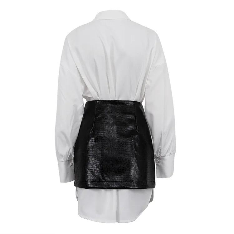 2025 New Fashion Women's Clothing Is A Complete Set of Simple and Loose White Shirts with Waist Seals Elegant Style