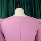 Elegant Dresses for Woman 2024 O Neck Short Sleeve High Waisted Pleated Mid Calf Luxury Female Birthday Party Dinner Vestidos Elegant Style