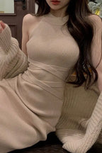 Dresses for Women Elegant Sexy Sleeveless Back Textured Mini Skinny Dress New Fashion Summer Casual PTKPCC Elegant Style