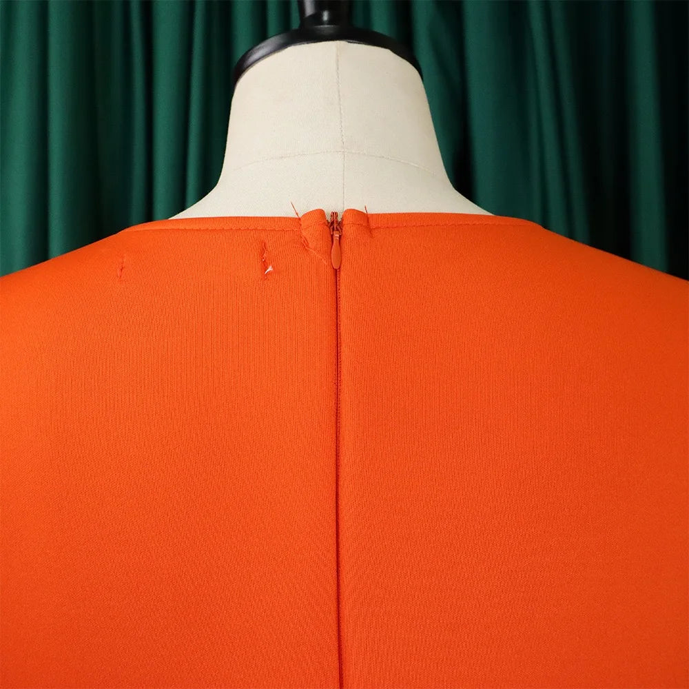 Elegant Dresses for Woman 2024 O Neck Short Sleeve High Waisted Pleated Mid Calf Luxury Female Birthday Party Dinner Vestidos Elegant Style