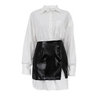 2025 New Fashion Women's Clothing Is A Complete Set of Simple and Loose White Shirts with Waist Seals Elegant Style