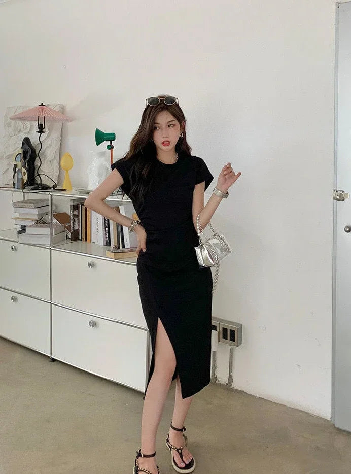 White Dresses for Women 2025 Woman Dress Clothes Midi X New in Chic and Elegant Pretty Cheap Casual Y2k Outfits Harajuku Cotton Elegant Style