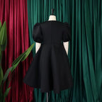 Elegant Dresses for Woman 2024 O Neck Short Sleeve High Waisted Pleated Mid Calf Luxury Female Birthday Party Dinner Vestidos Elegant Style