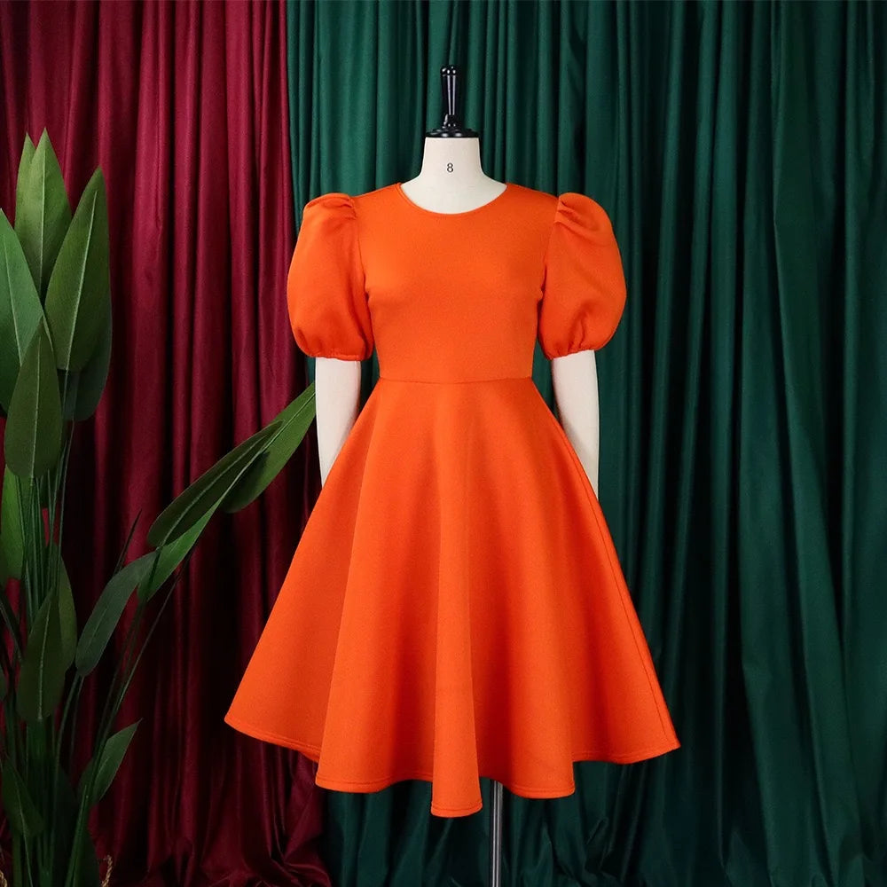 Elegant Dresses for Woman 2024 O Neck Short Sleeve High Waisted Pleated Mid Calf Luxury Female Birthday Party Dinner Vestidos Elegant Style