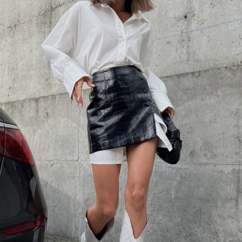 2025 New Fashion Women's Clothing Is A Complete Set of Simple and Loose White Shirts with Waist Seals Elegant Style