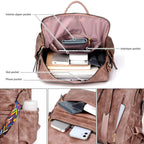 Women Backpack Purse for Women Fashion Leather Designer Ladies Convertible School College Shoulder Bags with Colorful Strap Elegant Style