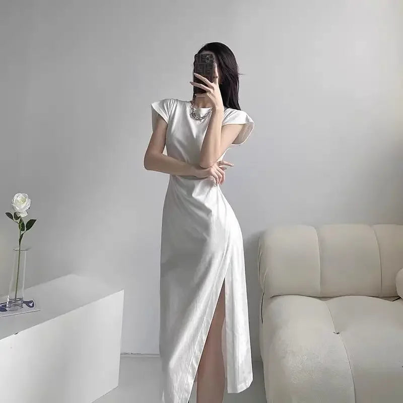 White Dresses for Women 2025 Woman Dress Clothes Midi X New in Chic and Elegant Pretty Cheap Casual Y2k Outfits Harajuku Cotton Elegant Style