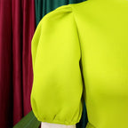 Elegant Dresses for Woman 2024 O Neck Short Sleeve High Waisted Pleated Mid Calf Luxury Female Birthday Party Dinner Vestidos Elegant Style