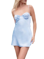 Women Dresses Sleeveless Off Shoulder Pleated Casual Party Spring Summer Sling Dress Elegant Style