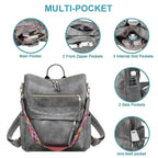 Women Backpack Purse for Women Fashion Leather Designer Ladies Convertible School College Shoulder Bags with Colorful Strap Elegant Style