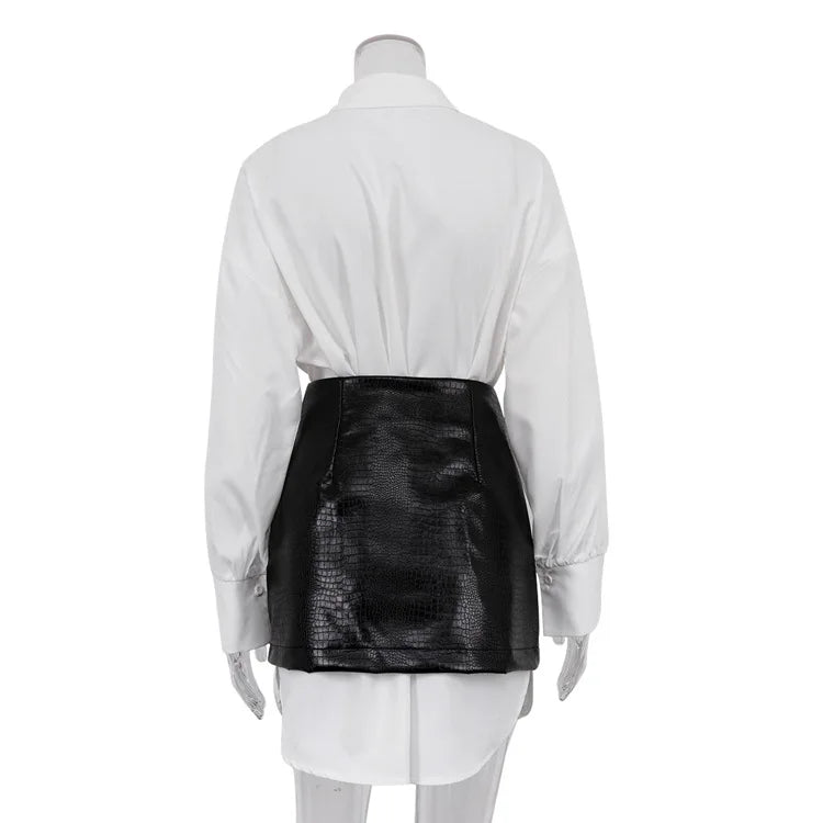 2025 New Fashion Women's Clothing Is A Complete Set of Simple and Loose White Shirts with Waist Seals Elegant Style