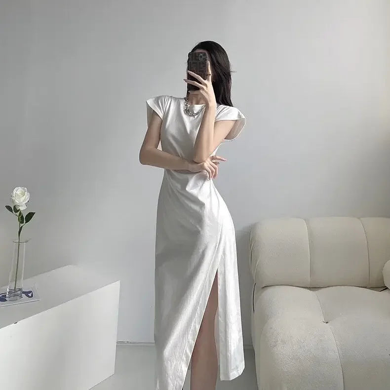 White Dresses for Women 2025 Woman Dress Clothes Midi X New in Chic and Elegant Pretty Cheap Casual Y2k Outfits Harajuku Cotton Elegant Style