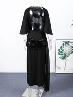 Women's Dresses Evening Dress Sexy Backless Formal Wear Elegant Party Sexy Clothes Velvet Backless Sleevele Midi Dress Gown Wear Elegant Style