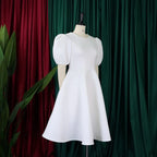 Elegant Dresses for Woman 2024 O Neck Short Sleeve High Waisted Pleated Mid Calf Luxury Female Birthday Party Dinner Vestidos Elegant Style