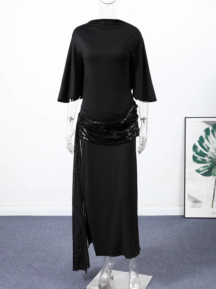 Women's Dresses Evening Dress Sexy Backless Formal Wear Elegant Party Sexy Clothes Velvet Backless Sleevele Midi Dress Gown Wear black Elegant Style