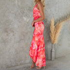 VELAROSE – WOMEN’S ONE SHOULDER FLORAL MIDI DRESS