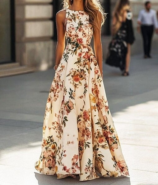 BLUSHBREEZE – WOMEN’S FLORAL SUMMER MAXI DRESS